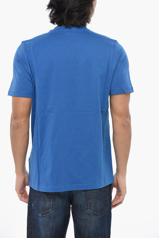 T-Shirt Girocollo T-JUST 250216 OFF in Tinta Unita Con Ricamo sul Fronte