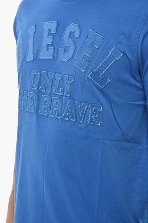 T-Shirt Girocollo T-JUST 250216 OFF in Tinta Unita Con Ricamo sul Fronte