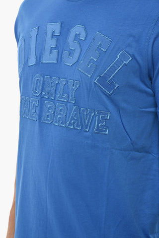 T-Shirt Girocollo T-JUST 250216 OFF in Tinta Unita Con Ricamo sul Fronte