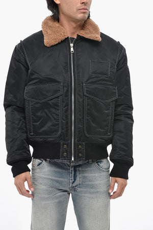 Padded Jacket W-CARLO With Maxi Pockets And Eco-Fur Collar