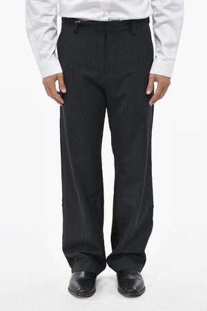 Pinstriped Virgin Wool-Blend Trousers P-WIRE