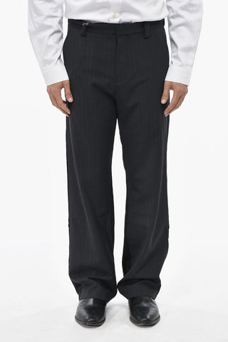 Pinstriped Virgin Wool-Blend Trousers P-WIRE