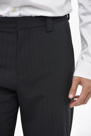 Pinstriped Virgin Wool-Blend Trousers P-WIRE