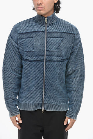 Cotton-Blend Sweater K-KLEVERY with Zip Closure