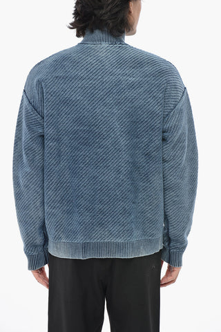 Cotton-Blend Sweater K-KLEVERY with Zip Closure