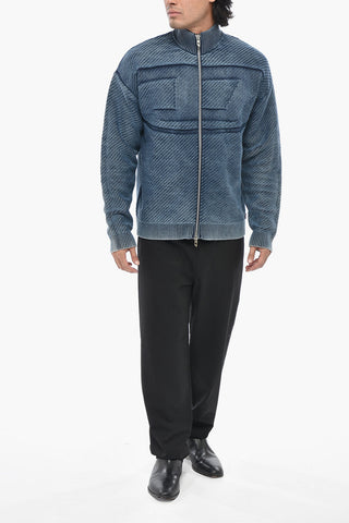 Cotton-Blend Sweater K-KLEVERY with Zip Closure