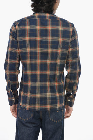 Casual Plaid Shirt with French Collar
