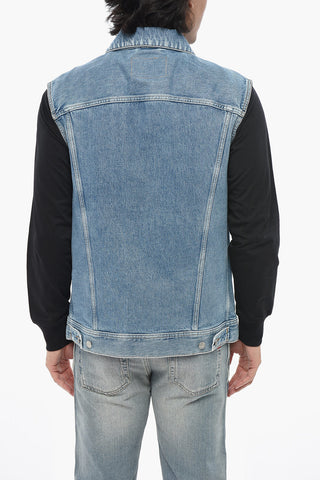 Sleeveless Denim Jacket D-BARCY-SM with Utility Pockets