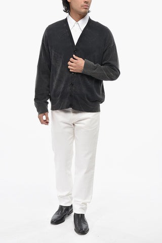 Lightweight Cotton Cardigan K-FENICAR-JP25 with Delavé Effect
