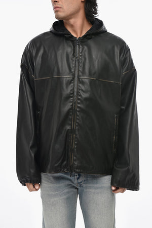 Leather Jacket J-ANTIL with Hood