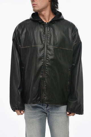 Leather Jacket J-ANTIL with Hood