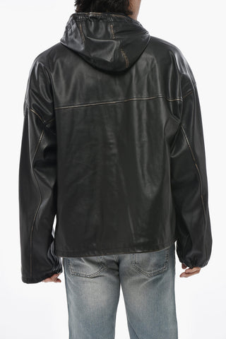 Leather Jacket J-ANTIL with Hood