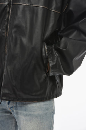 Leather Jacket J-ANTIL with Hood