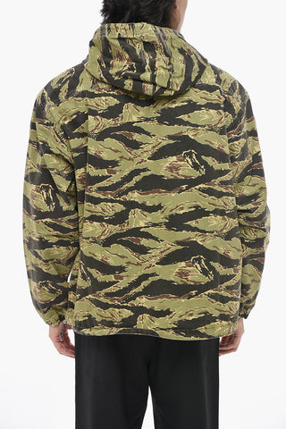 Denim Jacket D-DEWNYSH-S with Camouflage Inserts and Hood