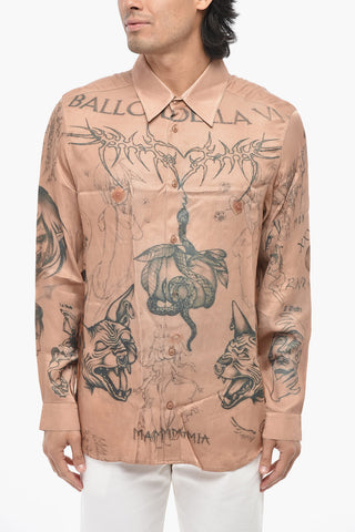 DAMIANO DAVID Satin Shirt S-SIMPLY Patterned