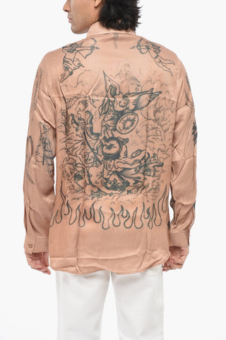 DAMIANO DAVID Satin Shirt S-SIMPLY Patterned