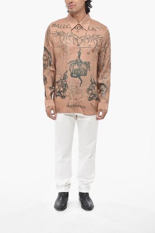 DAMIANO DAVID Satin Shirt S-SIMPLY Patterned