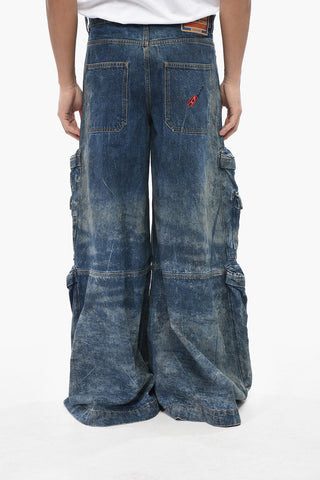 DAMIANO DAVID Cargo-Jeans D-GIAPPO mit weitem Bein 54cm