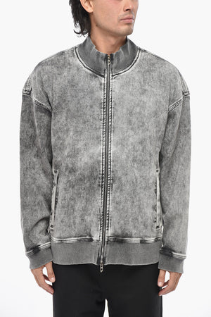 JOGG JEANS Denim Sweatshirt D-CARLY-S Washed Effect with Oval-D Embossed Logo