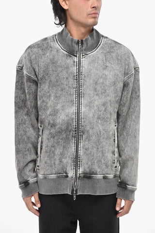 JOGG JEANS Denim Sweatshirt D-CARLY-S Washed Effect with Oval-D Embossed Logo