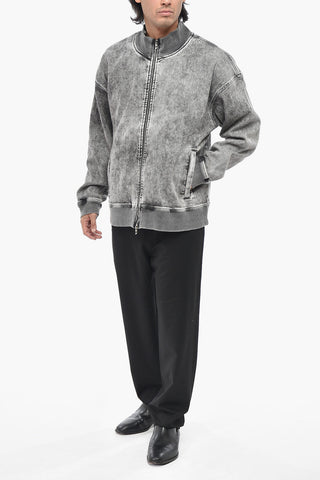 JOGG JEANS Denim Sweatshirt D-CARLY-S Washed Effect with Oval-D Embossed Logo
