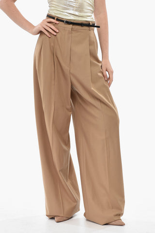 SPORTMAX 버진 스트레치 울 더블 핀턱 팬츠 KIENS 벨트 포함