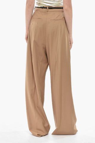 SPORTMAX 버진 스트레치 울 더블 핀턱 팬츠 KIENS 벨트 포함