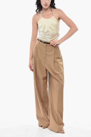 SPORTMAX 버진 스트레치 울 더블 핀턱 팬츠 KIENS 벨트 포함