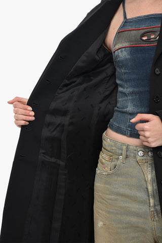 Maxi Cappotto G-FINE in Misto Lana con Spacco Sul Retro