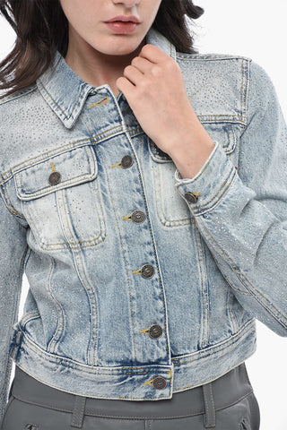 Jeansjacke DE-SLIMMY-S mit Allover-Strass