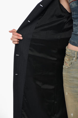 Maxi-Mantel G-LAMOUR aus Wollmix mit Rückenschlitz