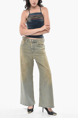 Denim-Cropped-Top DE-PILU-S Mit Gekreuzten Trägern