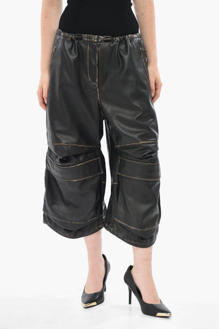 Leder-Shorts P-DAYETZ-SHORT-FEM Mit Cargo-Taschen