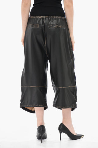 Leder-Shorts P-DAYETZ-SHORT-FEM Mit Cargo-Taschen