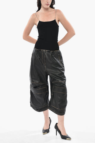 Leder-Shorts P-DAYETZ-SHORT-FEM Mit Cargo-Taschen