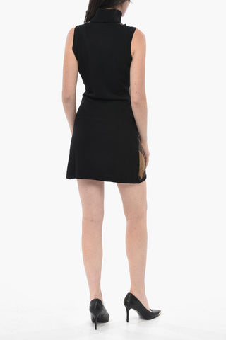Mini Vestito M-ROMKOin Maglia a Motivo Argyle con Dettaglio Cut Out
