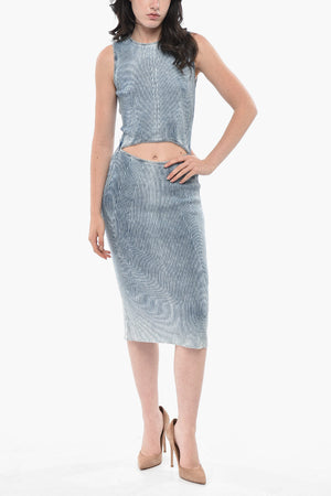 Geripptes Kleid M-TARYN mit Cut-Out-Detail