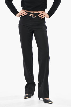 Straight Leg Pants P-ERSY with Logo Cut Out