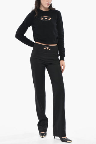 Straight Leg Pants P-ERSY with Logo Cut Out