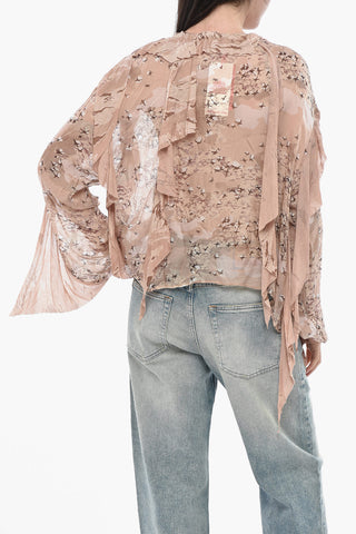 Blusa C-LASSY-R1 Relaxed Fit dal Design Asimmetrico con Arricciature