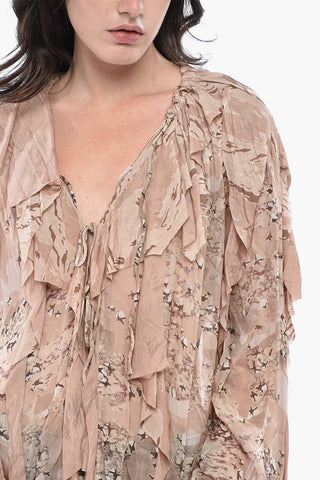 Blusa C-LASSY-R1 Relaxed Fit dal Design Asimmetrico con Arricciature