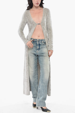 Flauschiger Cardigan M-CAROL Mit Metallischem Logo