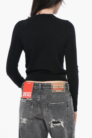 Maglia Girocollo M-AREESAX In Misto Cashmere Con Logo Ricamato