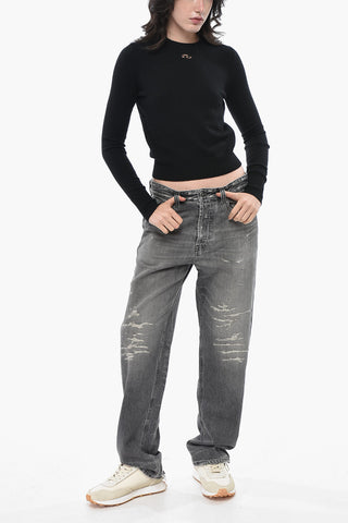 Maglia Girocollo M-AREESAX In Misto Cashmere Con Logo Ricamato