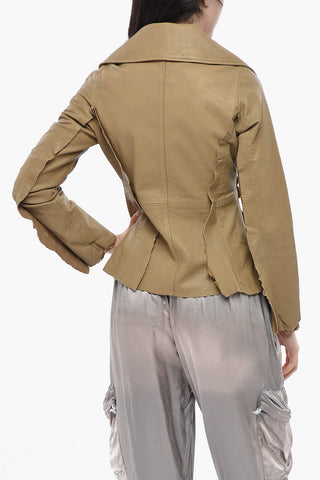 Lightweight Leather Jacket L-ATOYA with Tone-on-Tone Buttons