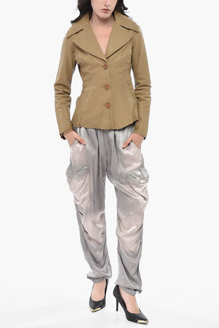 Lightweight Leather Jacket L-ATOYA with Tone-on-Tone Buttons