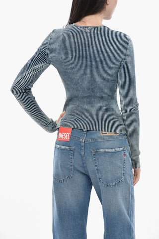 Ribbed Slim-Fit V-Neck Top M-MILMO