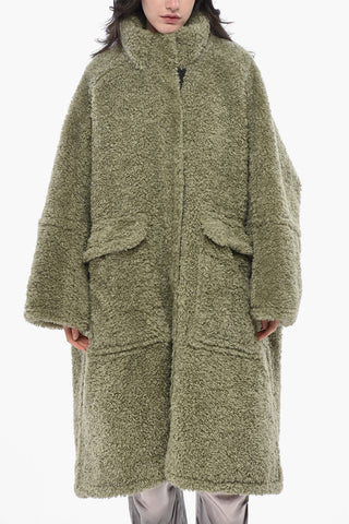 Leather Maxi Coat L-TAKY with Snap Buttons
