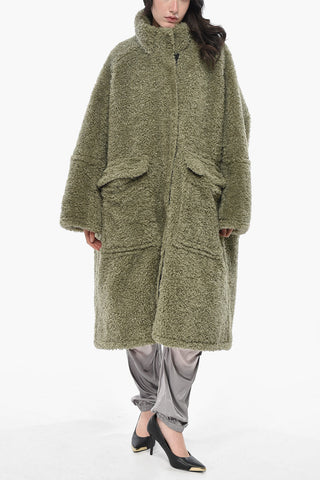 Leather Maxi Coat L-TAKY with Snap Buttons