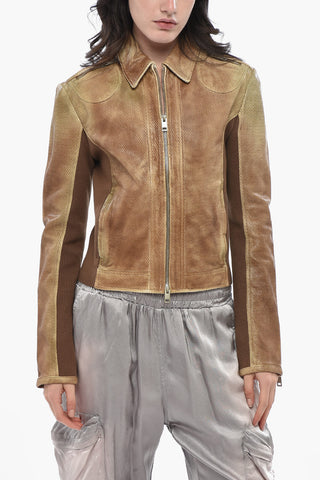 Perforierte Lederjacke L-TAFY Slim Fit